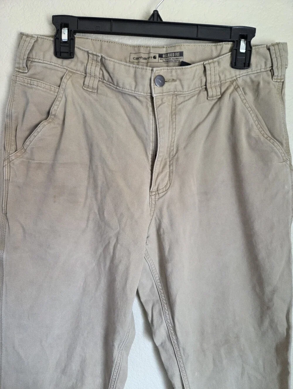 Carhartt Relaxed Straight Rigby Dungaree Size 33×34  Kahki
